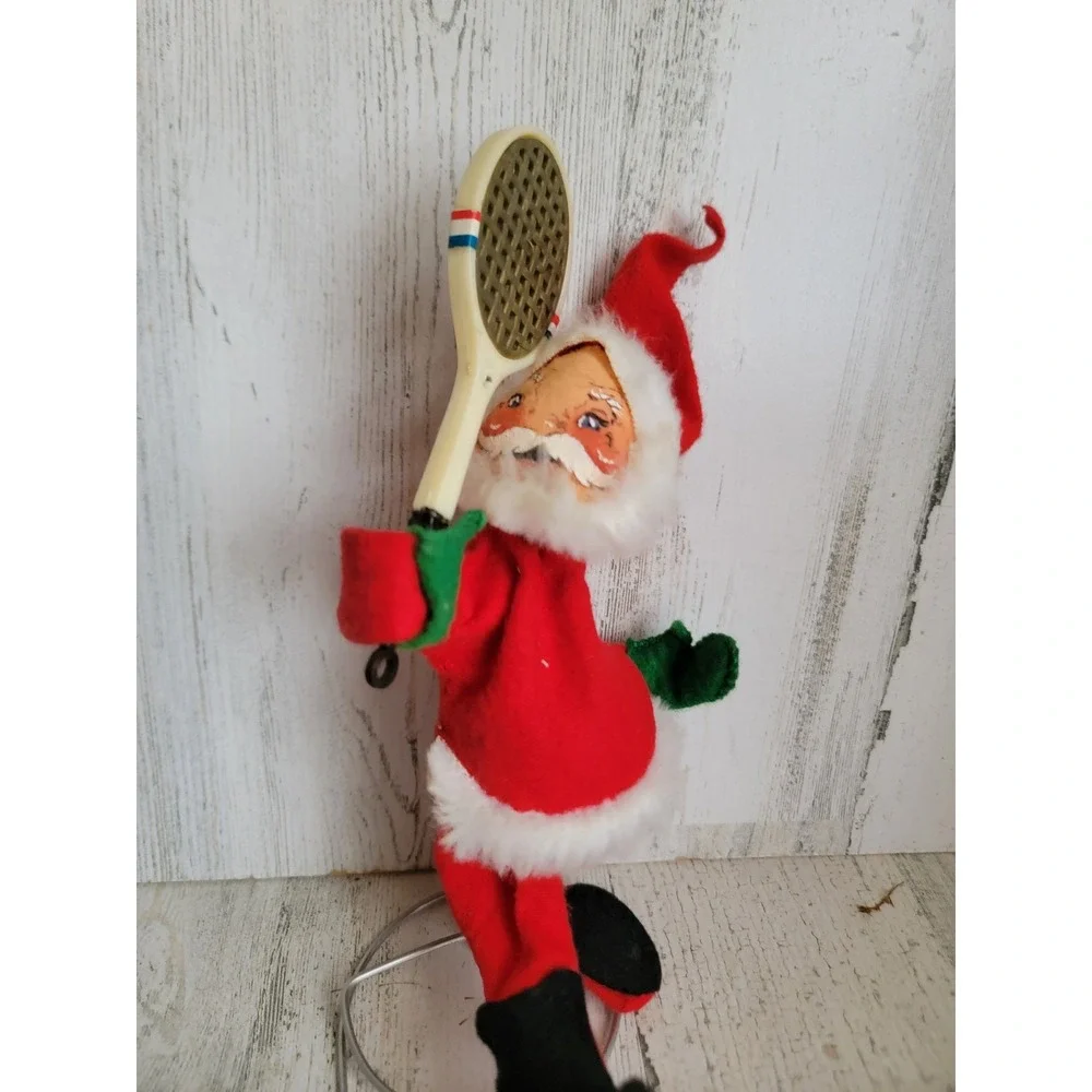 Annalee tennis player Santa Claus Xmas mobility doll vintage home decor